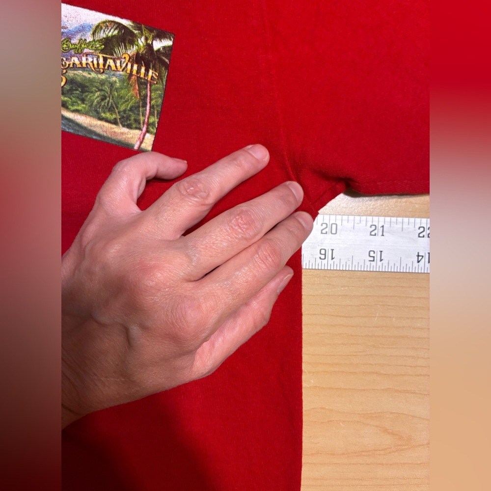 2002 Margaritaville Myrtle Beach Front & Back Graphic Tee Y2K Vintage Red Mens M - Picture 7 of 11